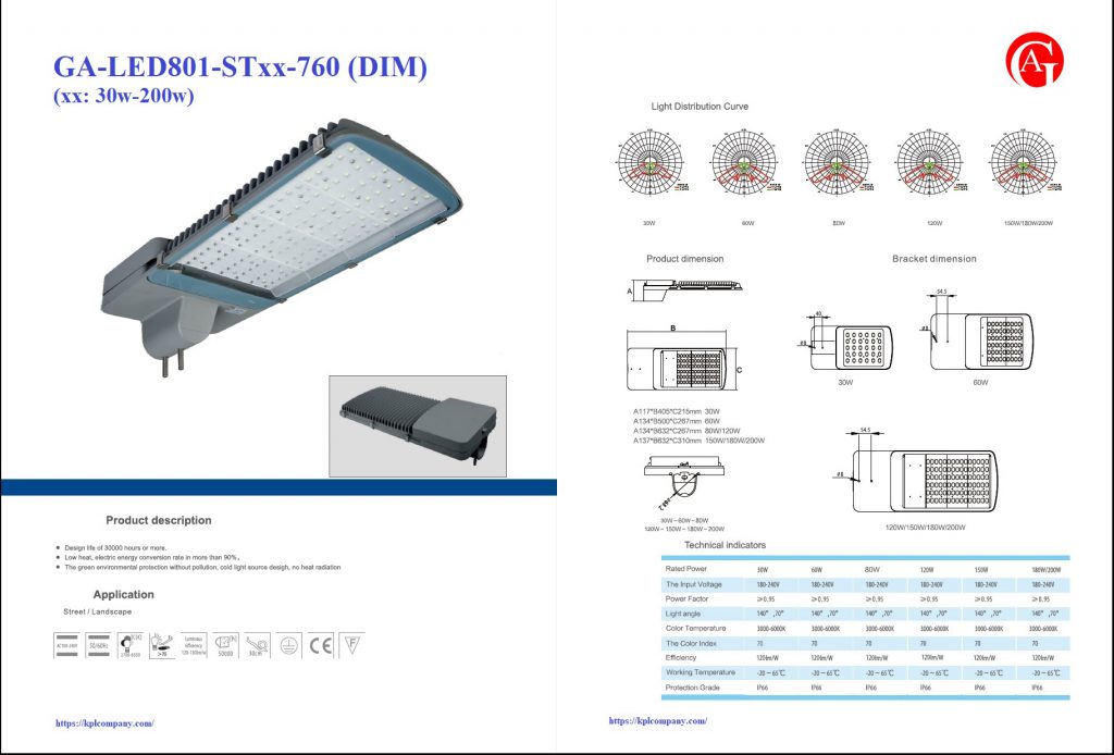 LED đèn đường 80w-120w-180w chất lượng cao